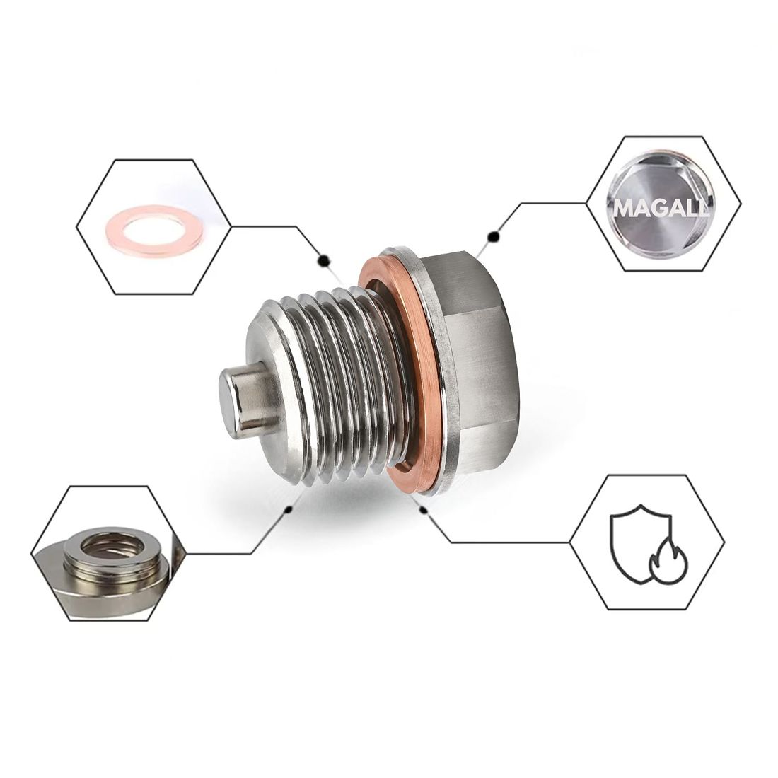korek oleju magnetyczny m16x1 5 magall zbiera opilki metalu