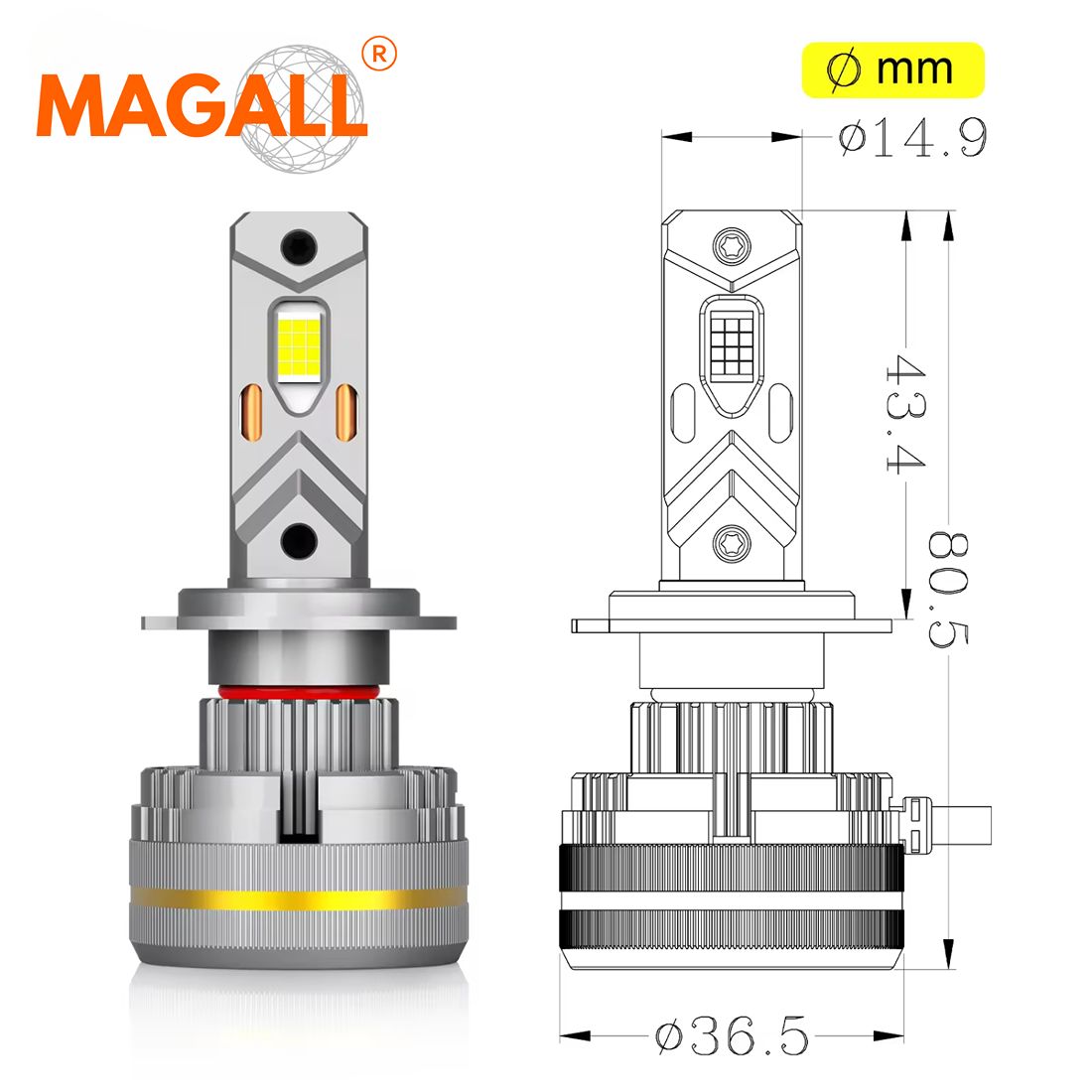 Żarówka LED H7 24V MAGALL LUCYFER TIR generuje bardzo intensywne światło 48000 lm.