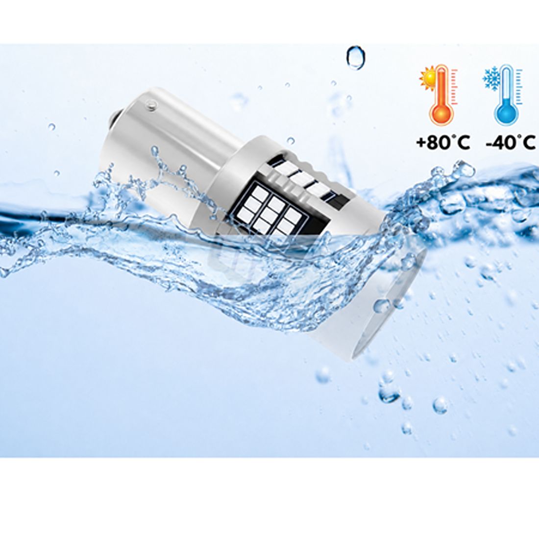 LED žiarovka PY21W BAU15S MAGALL FAN-CAN zelená CANBUS USA červený kryt – foto 10