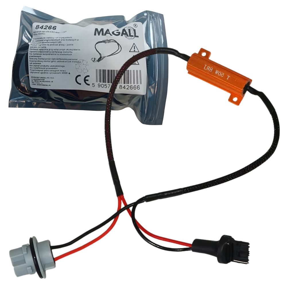 Rezystor CANBUS W21W T20 (7440) 12V – adapter Plug&Play do LED MAGALL.