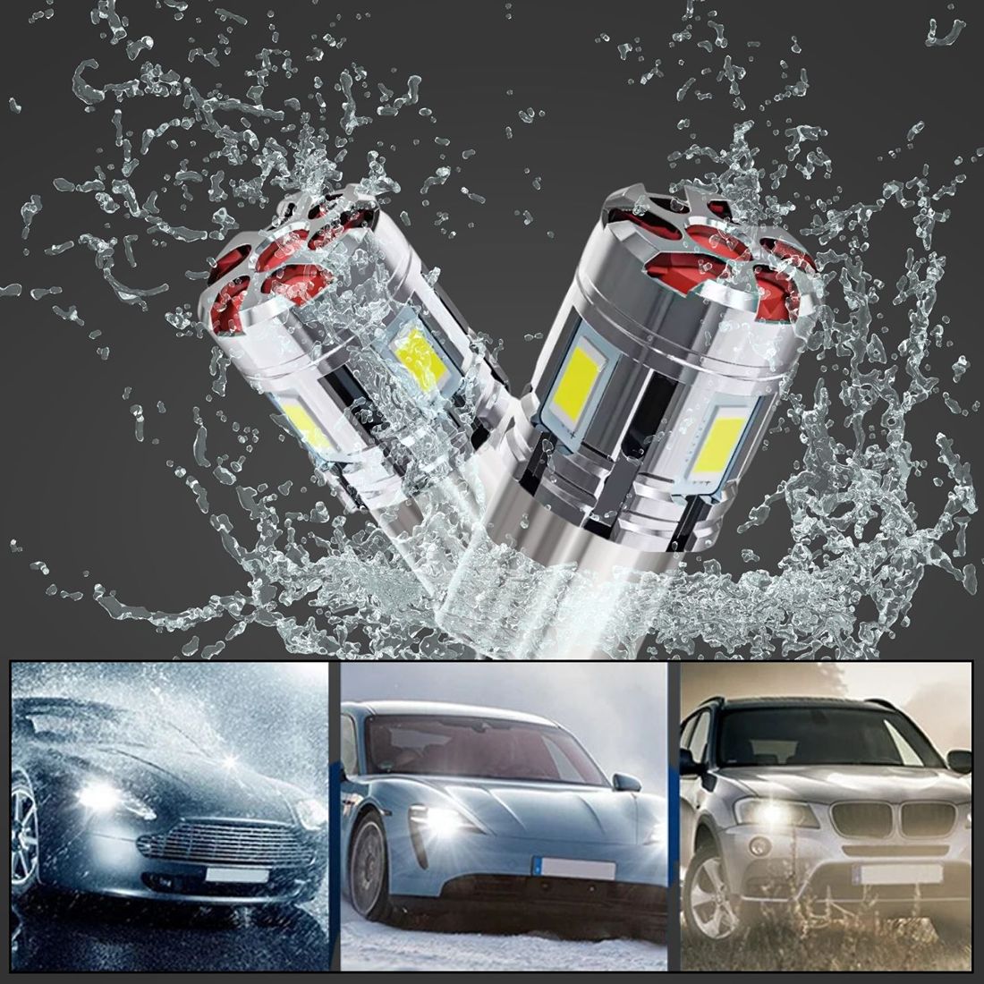 Żarówki LED P21W BA15S 1156 pomarańczowe zostały zaprojektowane do kierunkowskazów i oferują 2600 lm.