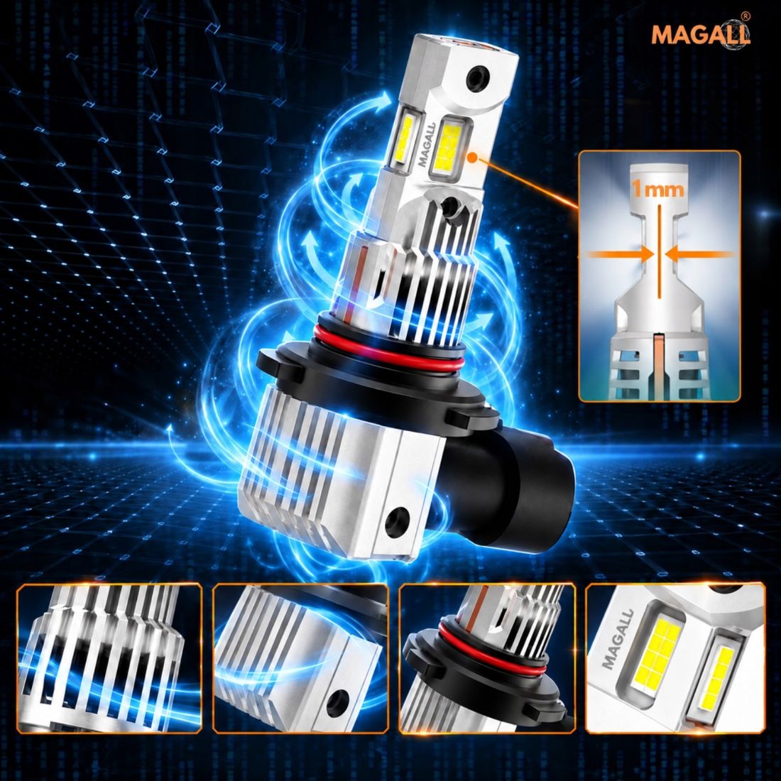 Żarówka LED HIR2 Canbus MAGALL TRINITY 3 Sekcje 3 Źródła Światła 12500lm/szt – zdjęcie 8